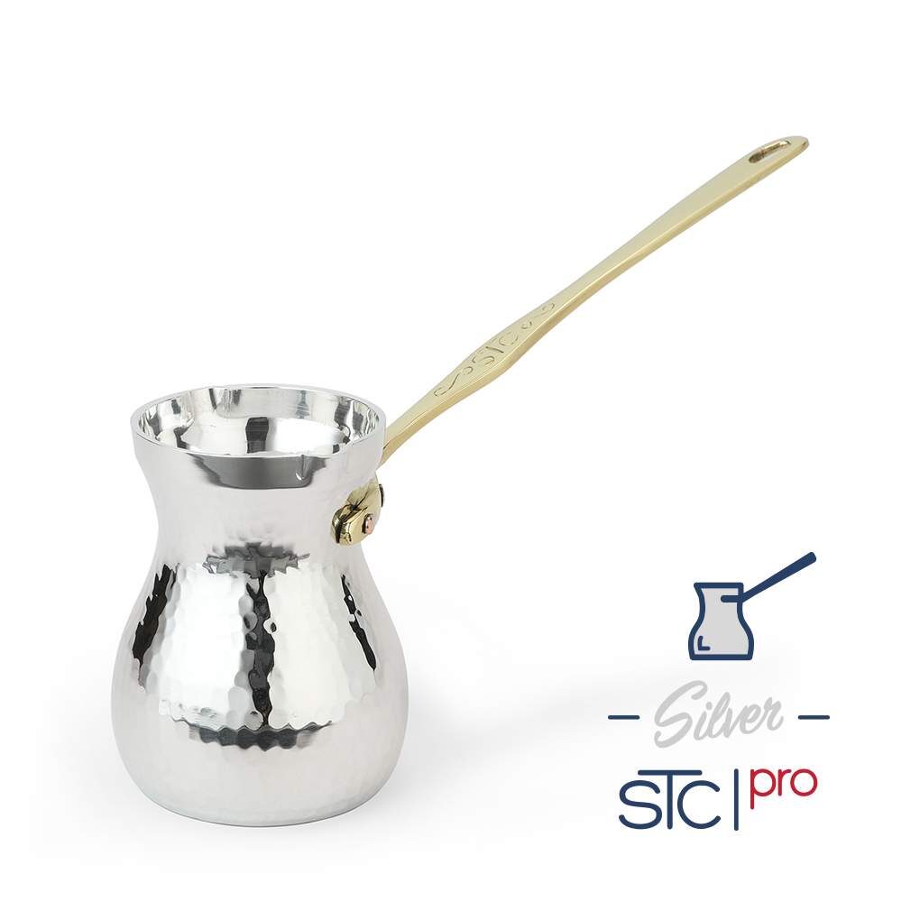 STC I Pro ® 1 handcrafted SILVER cezve/ibrik Turkish coffee pot